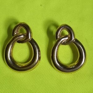 Goldtone post earrings loops